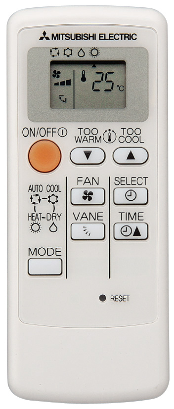 Mitsubishi electric heat pump remote