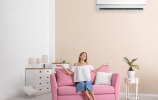 woman enjoying her heat pump